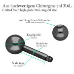 Piercing Stab - Stahl - Schwarz - 1.2mm