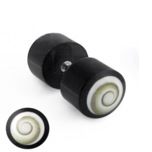 Piercing Fake Plug - Horn - Schwarz - Wirbel