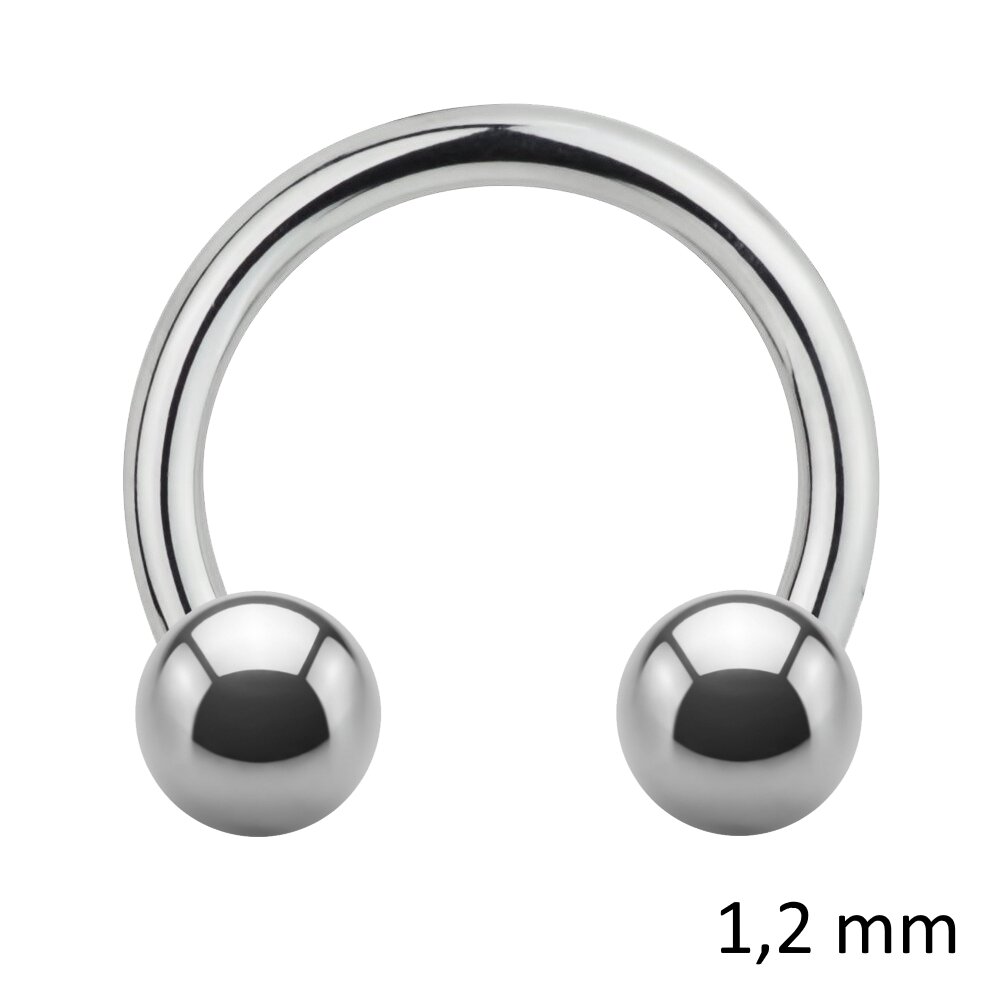 1.2 mm Hufeisen Piercing Ring mit Kugeln Augenbrauen Lippe Ohr Nase Stahl 