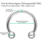 Piercing Hufeisen - Stahl - Silber - 1.2mm