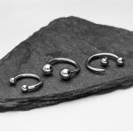 Piercing Hufeisen - Stahl - Silber - 1.2mm