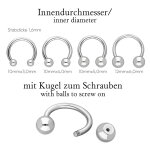 Piercing Hufeisen - Stahl - Silber - 1.6mm