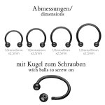 Piercing Hufeisen - Stahl - Schwarz - 1.0mm