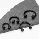 Piercing Hufeisen - Stahl - Schwarz - 1.0mm