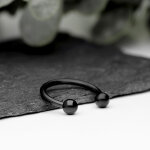 Piercing Hufeisen - Stahl - Schwarz - 1.0mm