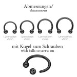 Piercing Hufeisen - Stahl - Schwarz - 1.2mm