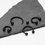 Piercing Hufeisen - Stahl - Schwarz - 1.2mm