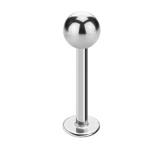 Piercing Labret - Stahl - Silber - 1.2mm