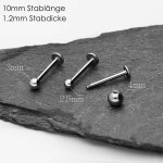 Piercing Labret - Stahl - Silber - 1.2mm