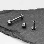 Piercing Labret - Stahl - Silber - 1.6mm