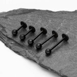 Piercing Labret - Stahl - Schwarz - 1.0mm