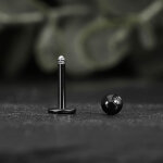 Piercing Labret - Stahl - Schwarz - 1.0mm