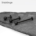 Piercing Labret - Stahl - Schwarz - 1.6mm