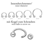 Piercing Hufeisen - Titan - Silber - 1.0mm