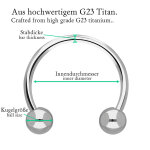 Piercing Hufeisen - Titan - Silber - 1.0mm