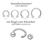 Piercing Hufeisen - Titan - Silber - 1.6mm