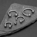 Piercing Hufeisen - Titan - Silber - 1.6mm