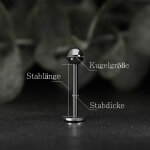 Piercing Labret - Titan - Silber - 1.0mm