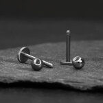 Piercing Labret - Titan - Silber - 1.0mm