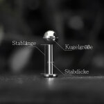 Piercing Labret - Titan - Silber - 1.6mm