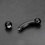 Piercing Banane - Stahl - Schwarz - 2.0mm bis 6.0mm
