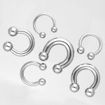 Piercing Hufeisen - Stahl - Silber - 2.0mm bis 6.0mm