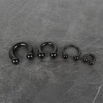Piercing Hufeisen - Stahl - Schwarz - 2.0mm bis 6.0mm