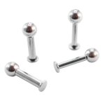 Piercing Labret - Stahl - Silber - 2.0mm bis 2.5mm