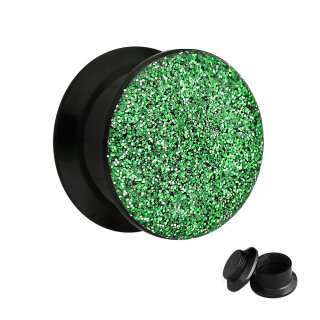 Ohr Plug - Glitter - Petrol 14 mm