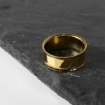 Gold double flared Stahl Flesh Tunnel
