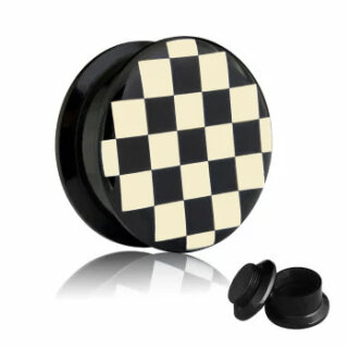 Picture Plug - Gewinde - Schachbrett - Karo - 10mm